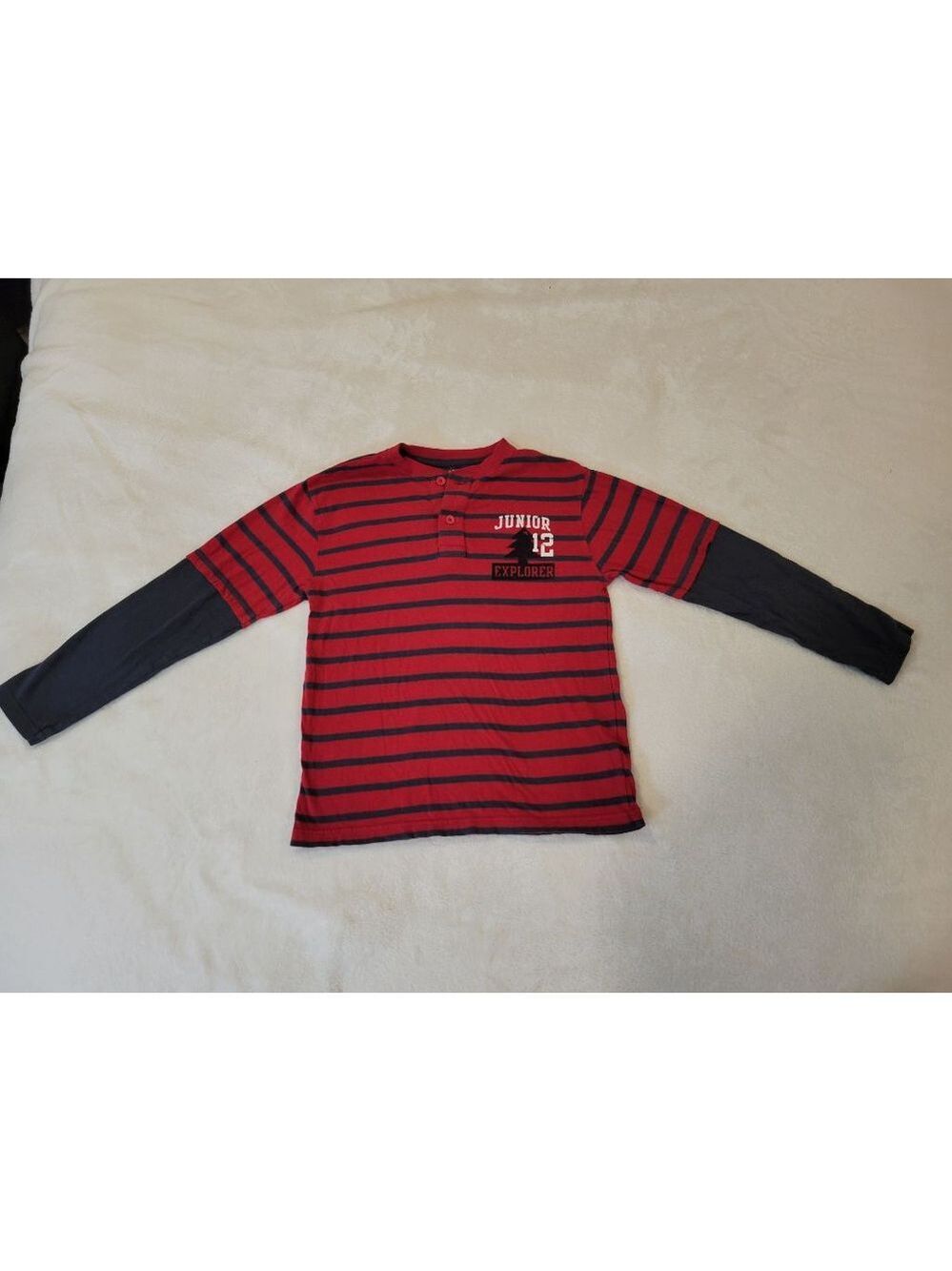 Striped Long Sleeve Boys Tee Medium - Picture 7 of 9
